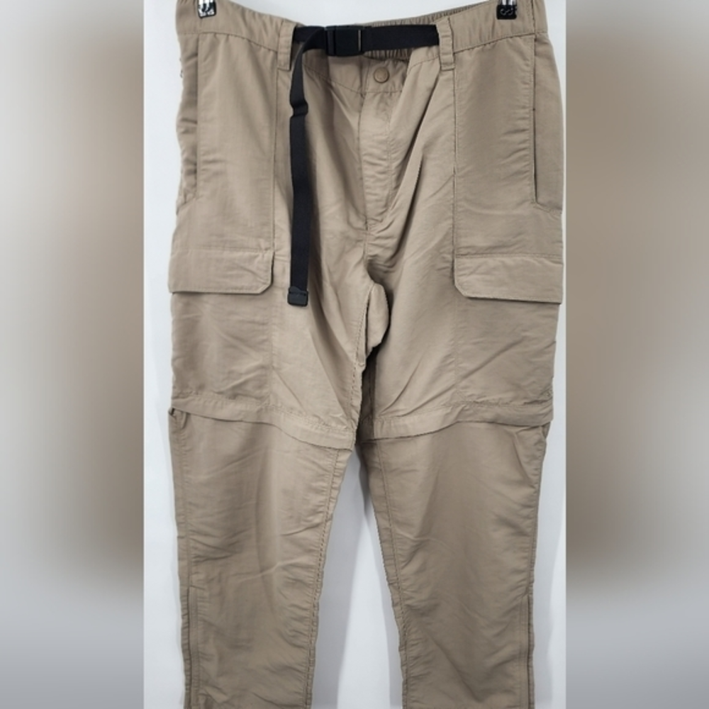 NORTH Face Paramount Peak II Convertible Pants XL Tan Ankle Zip Adjustable P212.
